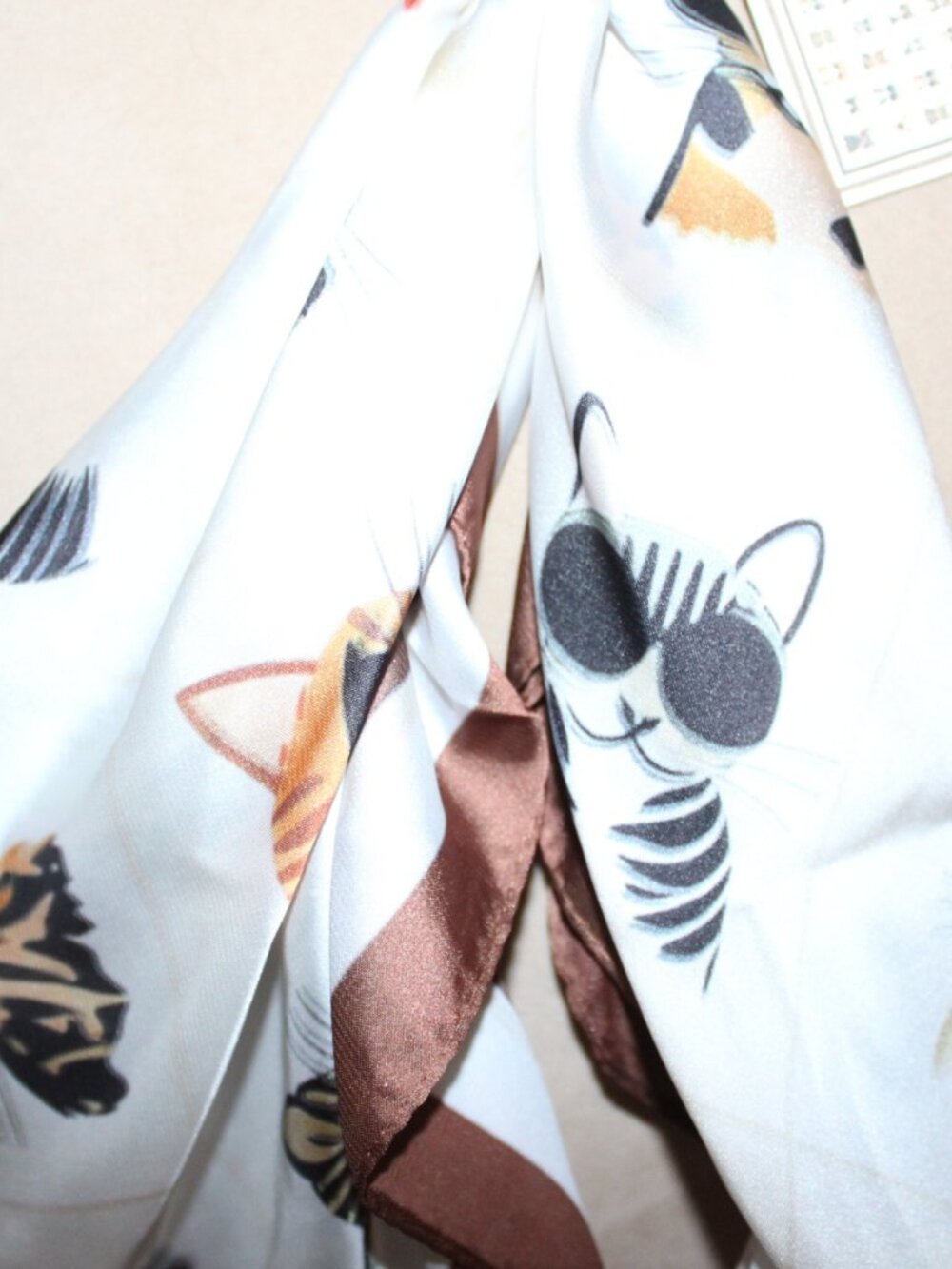 NWT Piper-K Double sides whimsical cat scarf/purse scarf WHIMSICAL/FUN!! - Picture 10 of 10